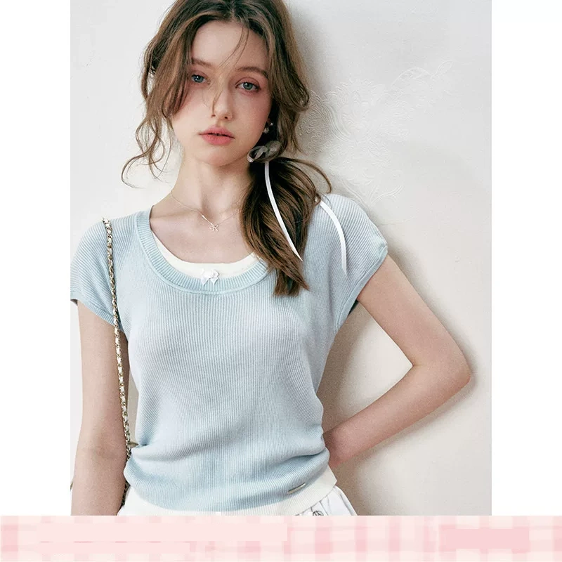 KROCHE 重ね着風 半袖 Tシャツ KB4134