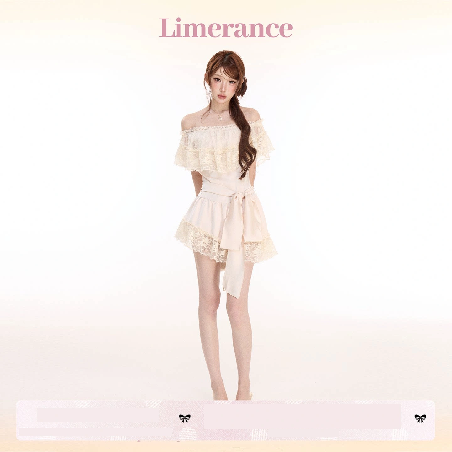 Limerance レース オフショルダー アシンメトリー 半袖 ワンピース