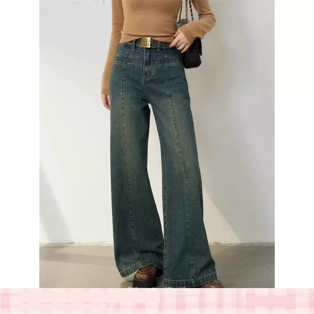 KROCHE デニム ハイウエスト ワイド デニムパンツ K23304