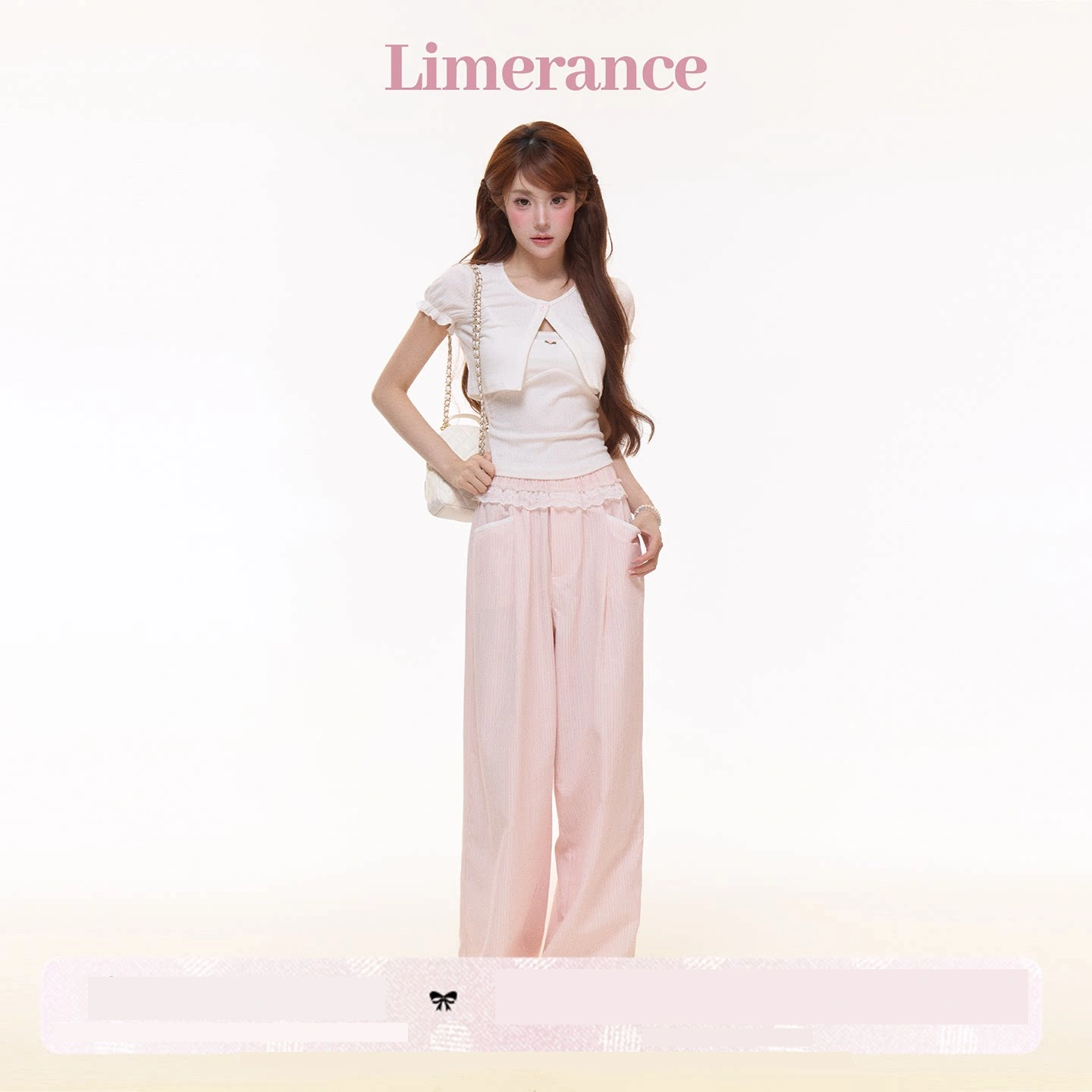 Limerance ストライプ 重ね着風 セットアップ