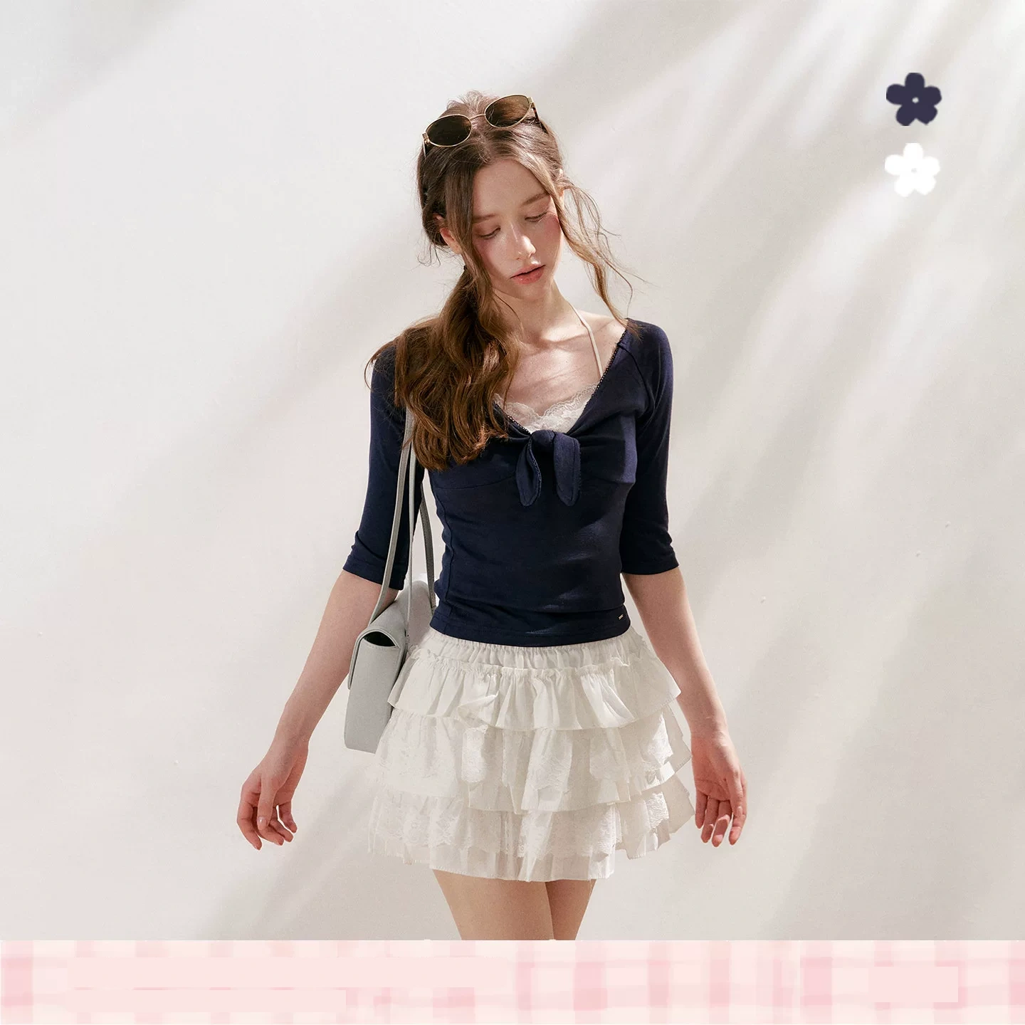 KROCHE リボン Tシャツ KEC8074