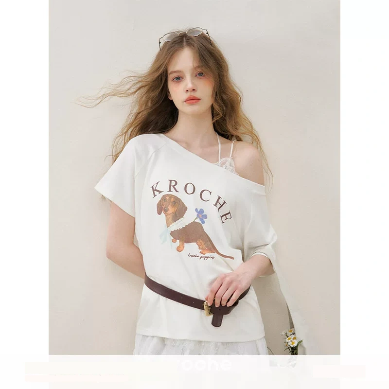KROCHE アシンメトリー 半袖 Tシャツ KEC4004