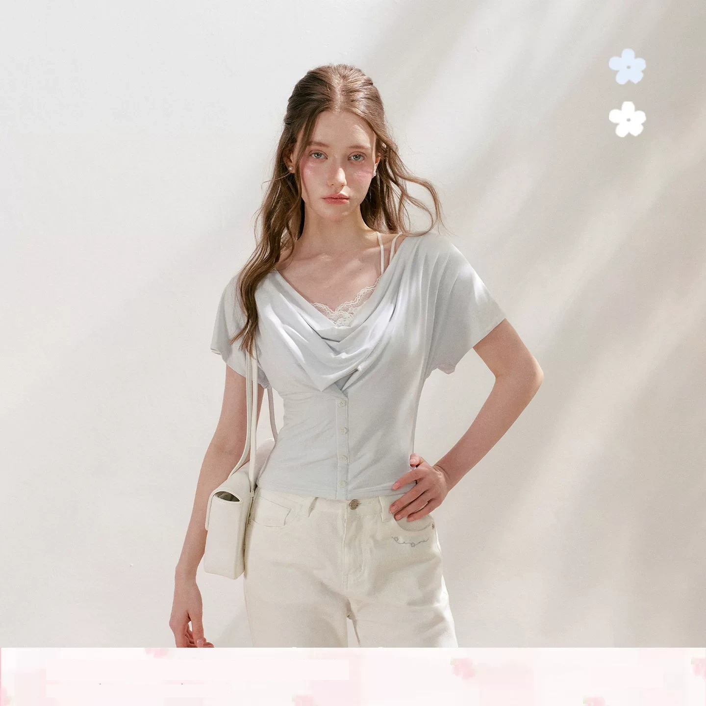KROCHE アシンメトリー 半袖 Tシャツ