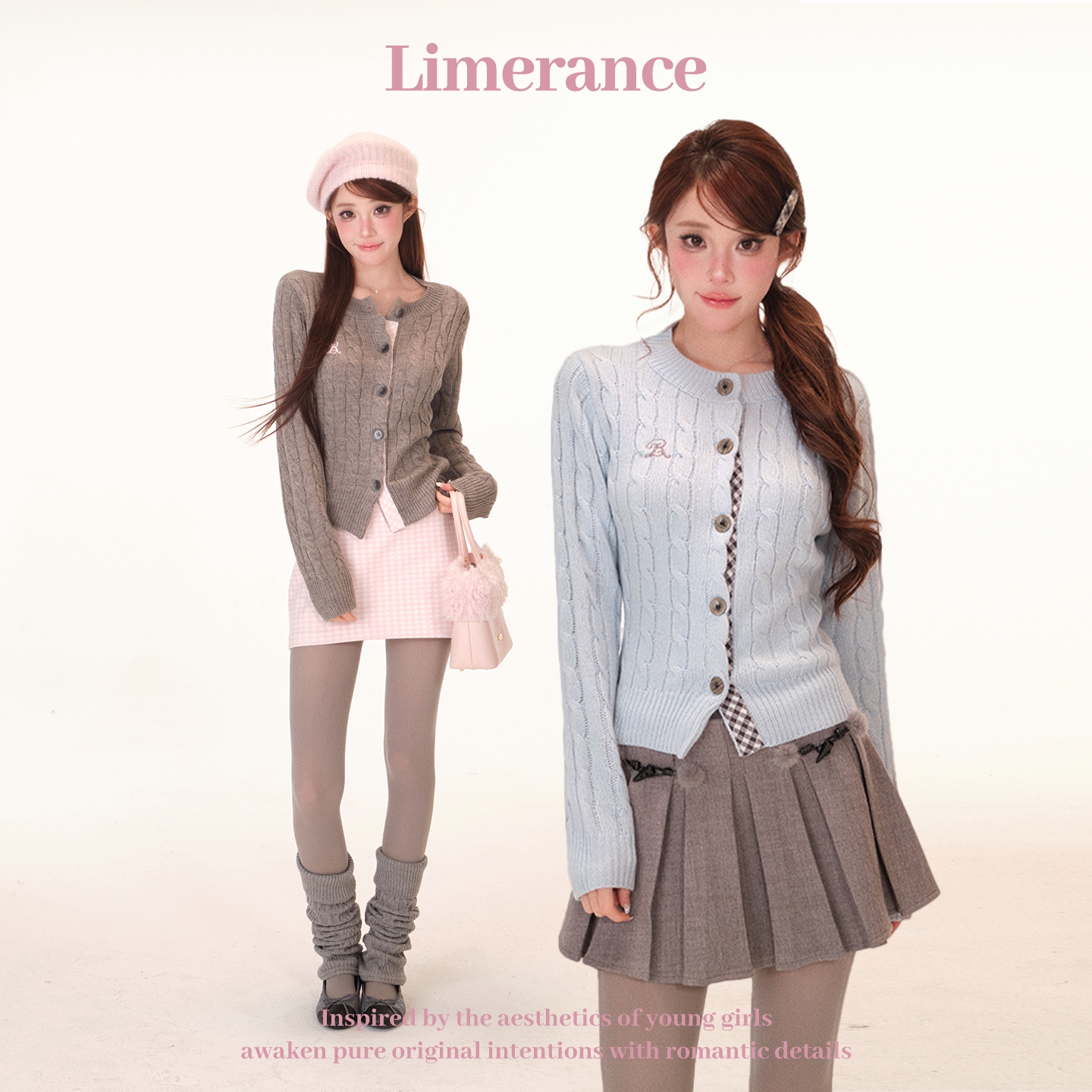 Limerance プリーツ チェック 配色 セットアップ