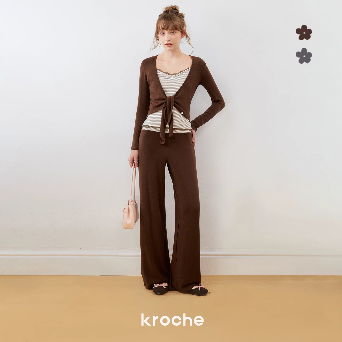 KROCHE レース ストライプ セットアップ