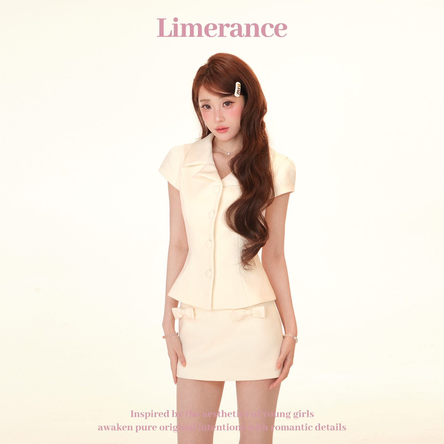 Limerance リボン 半袖 セットアップ