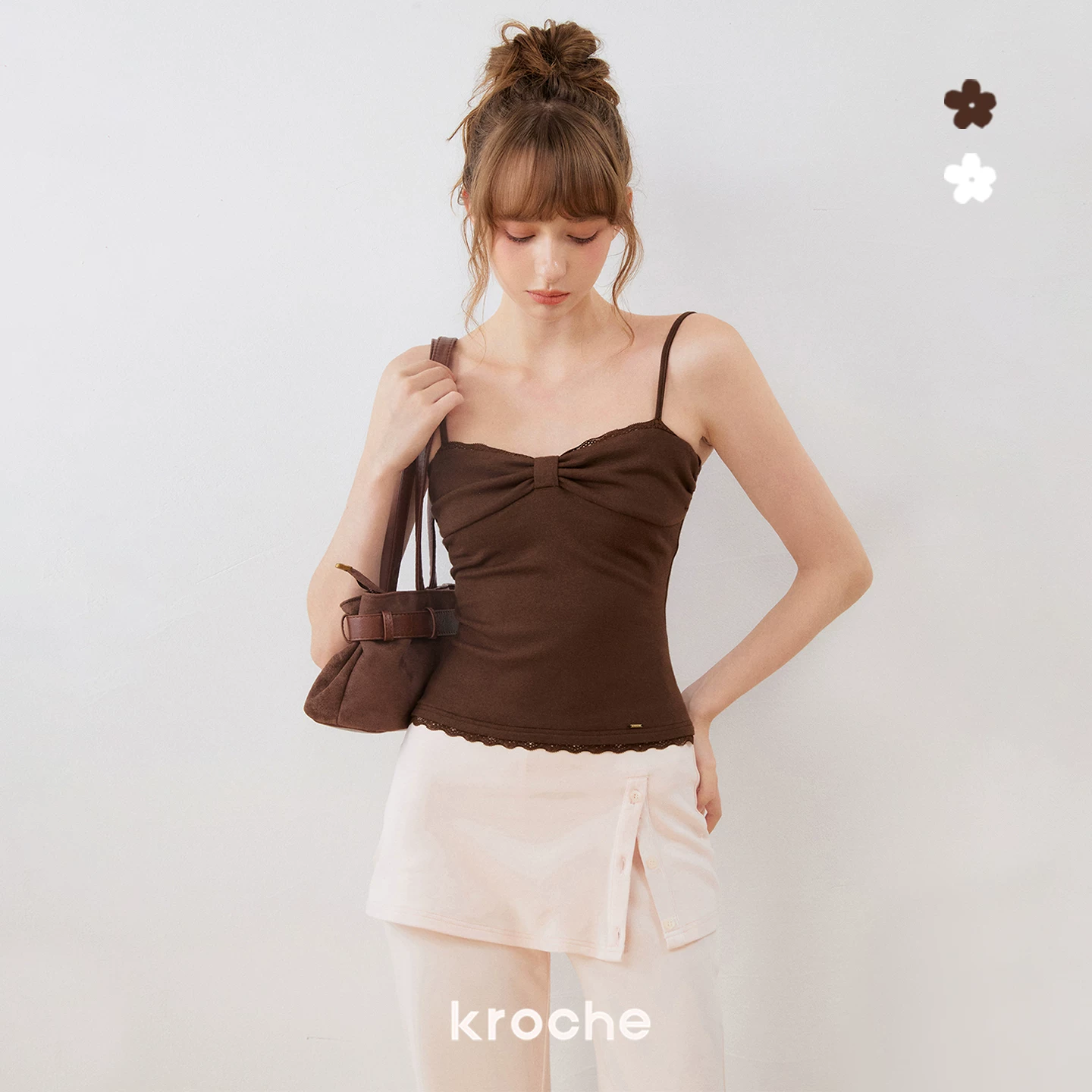 KROCHE リボン レース キャミソール KOQ3034