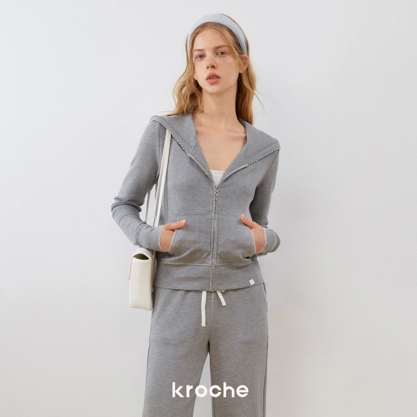 KROCHE 配色 フード付き セットアップ
