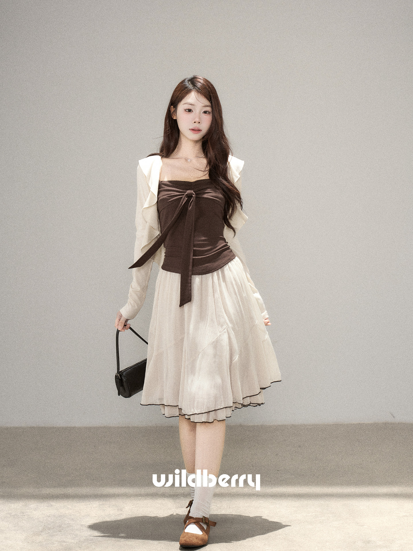 Wildberry ハイウエスト Aラインミディスカート