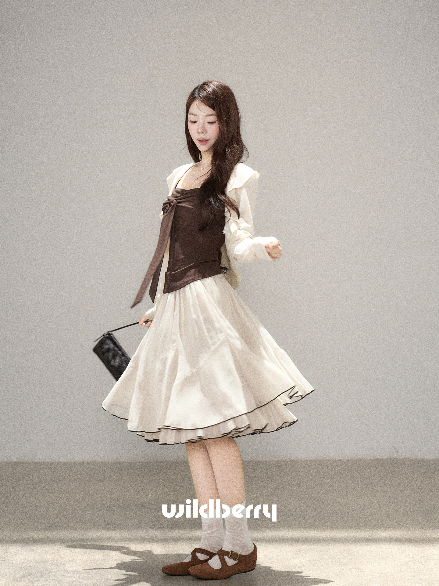 Wildberry ハイウエスト Aラインミディスカート