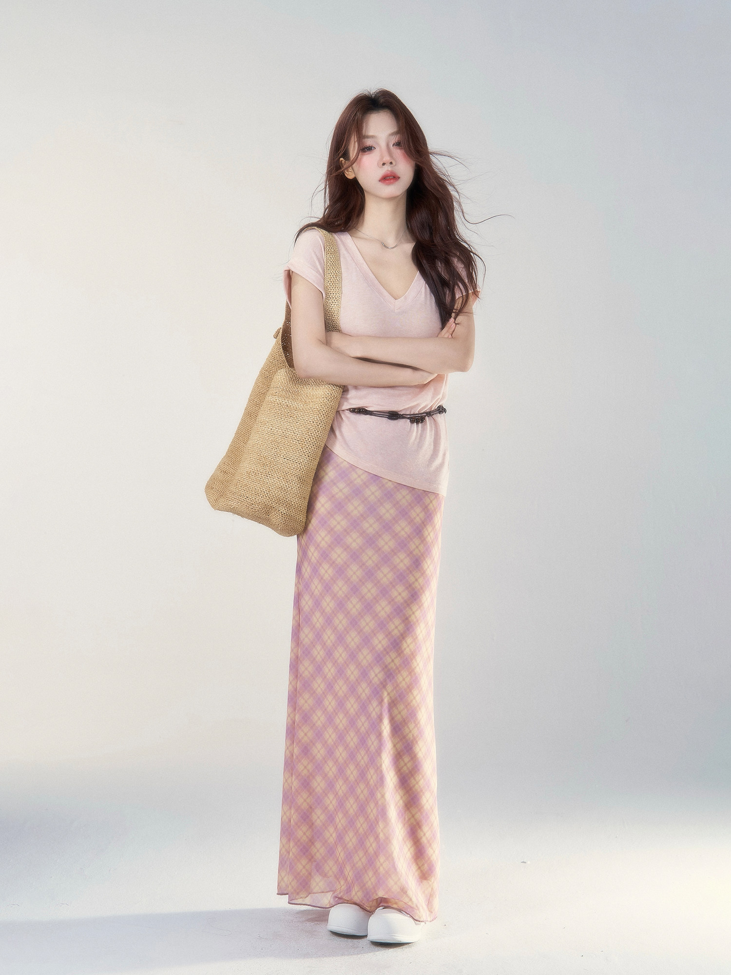 Wildberry チェックロングスカート