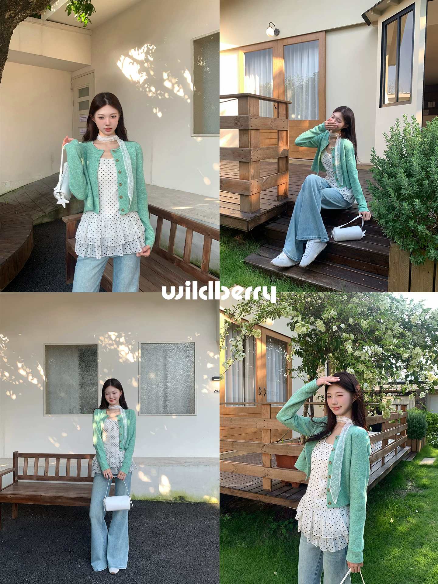 Wildberry ショートカーディガン／ドットペプラムトップス