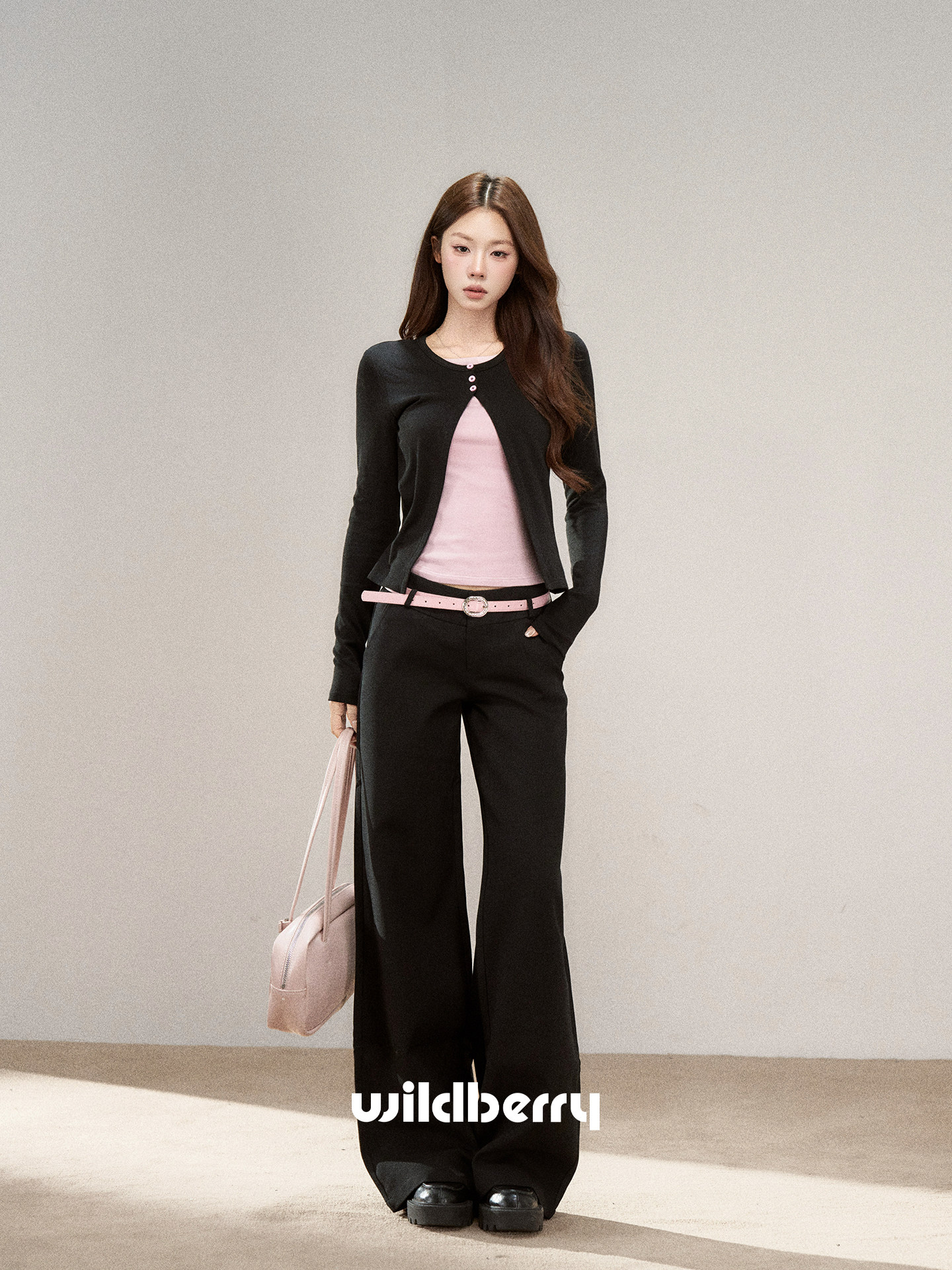 Wildberry ハイウエスト ワイドスラックス