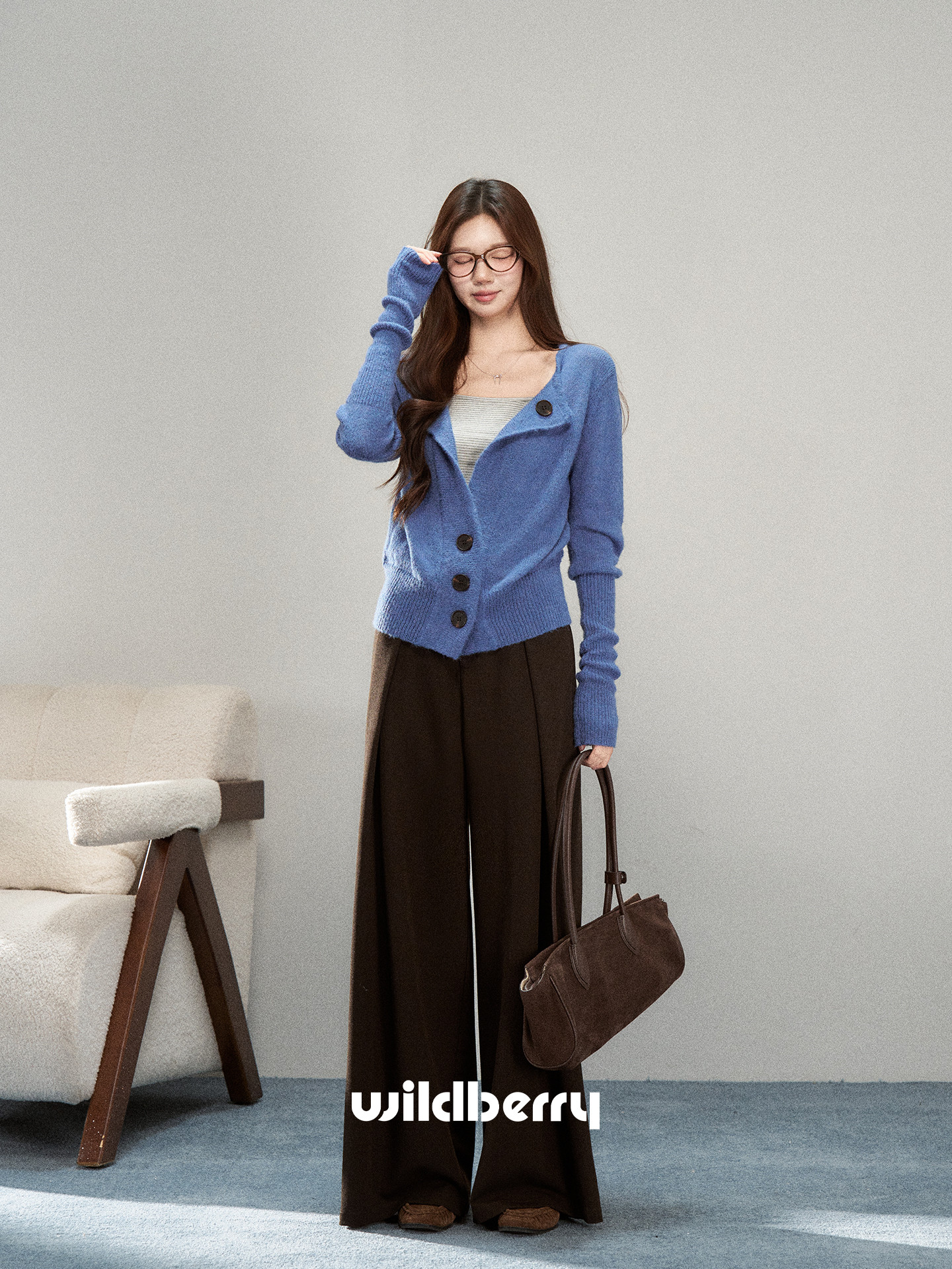 Wildberry センタープレス ワイドスラックス