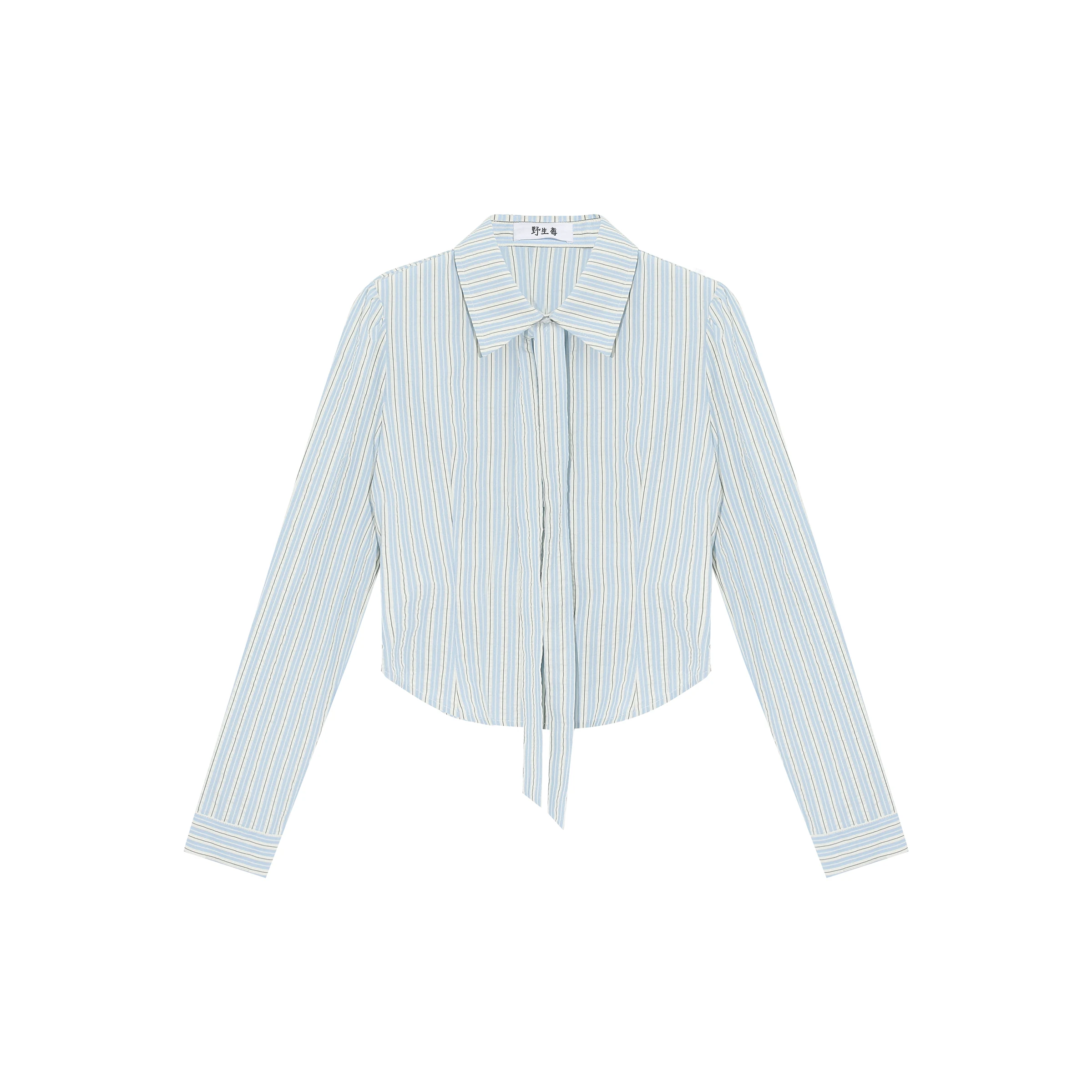 Wildberry リボンタイ付き ストライプシャツ