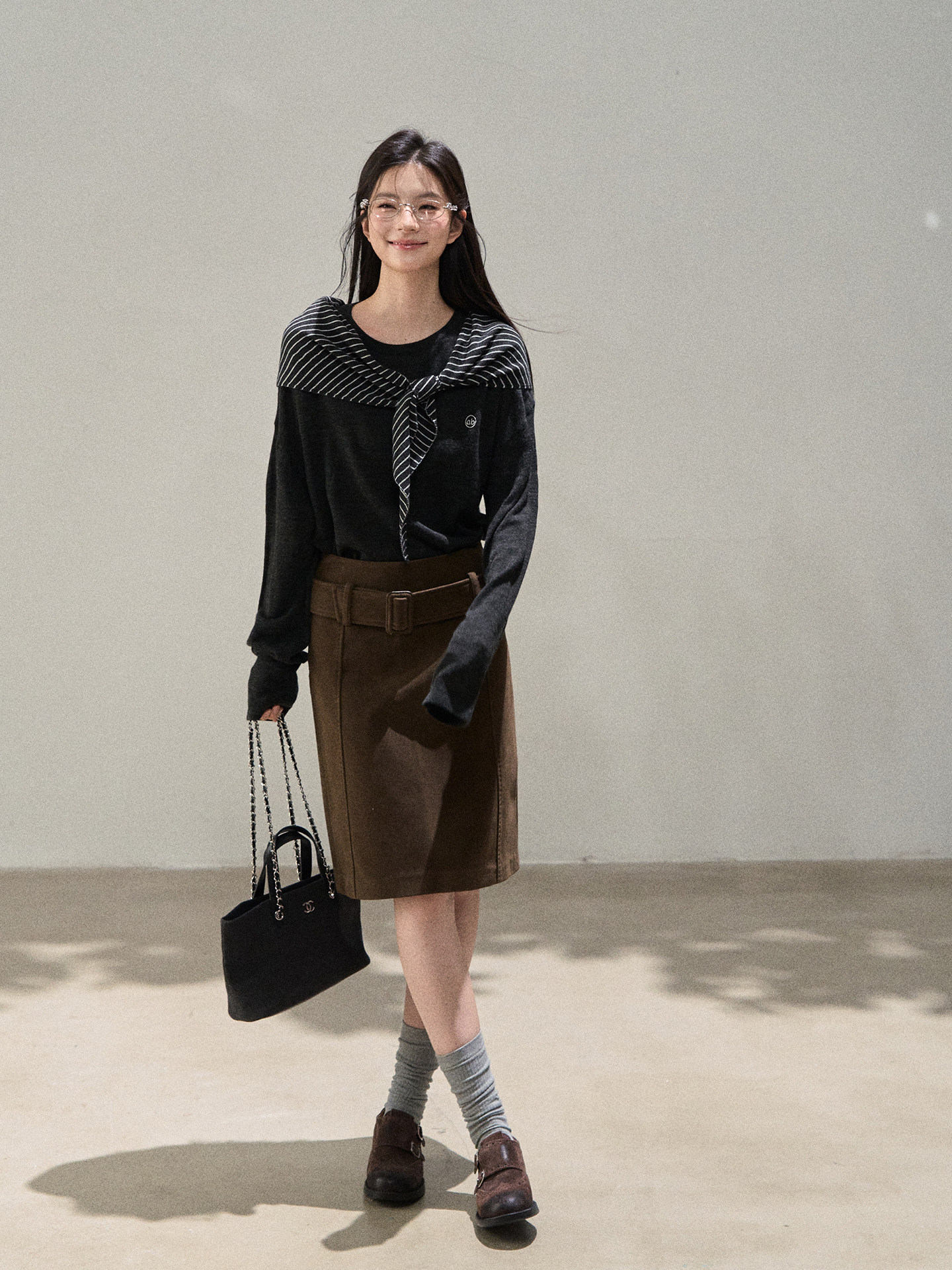 Wildberry 共布ベルト付き Aラインスカート