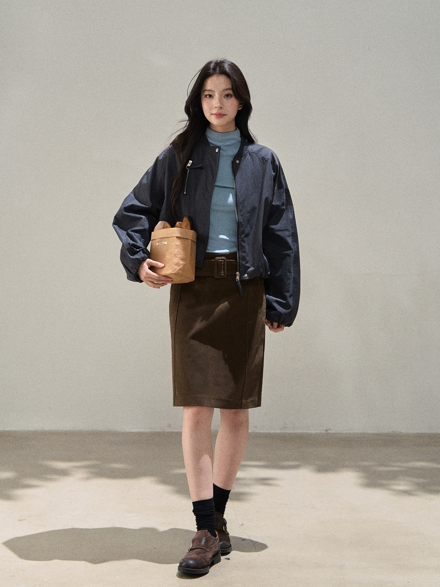 Wildberry 共布ベルト付き Aラインスカート