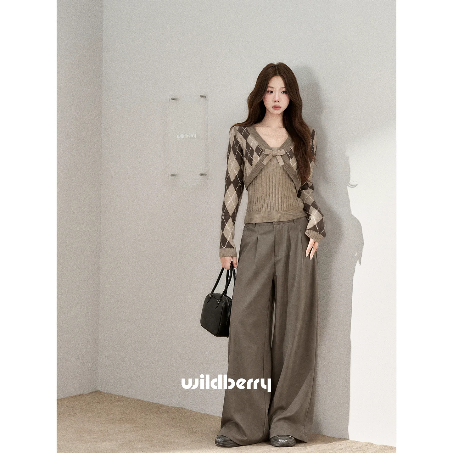 Wildberry アーガイルボレロ＋リブキャミ セット