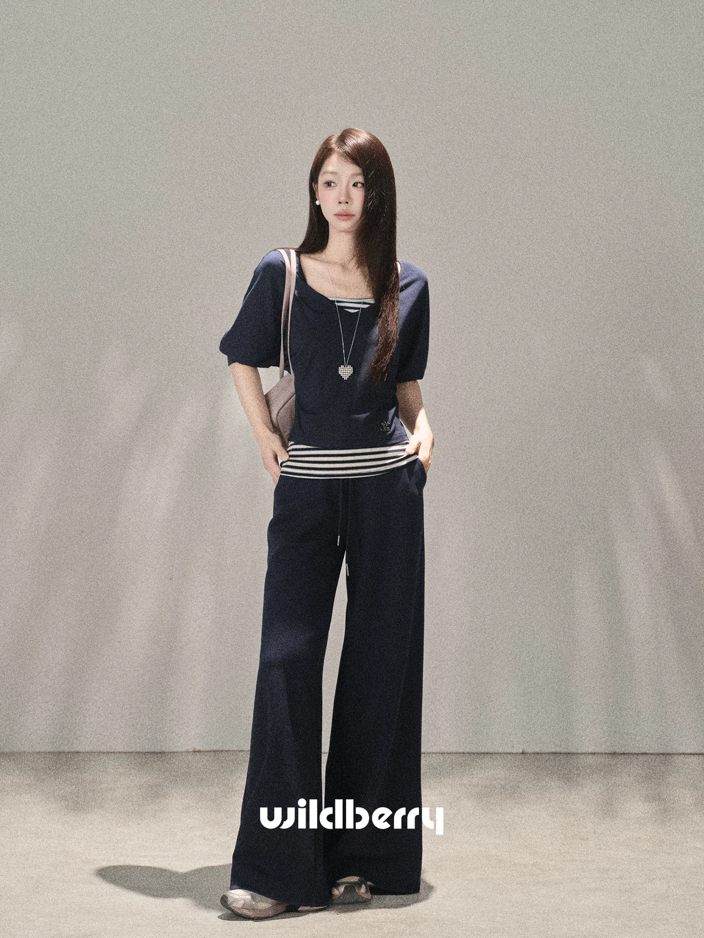 Wildberry レイヤードトップス2点セット／ワイドパンツ