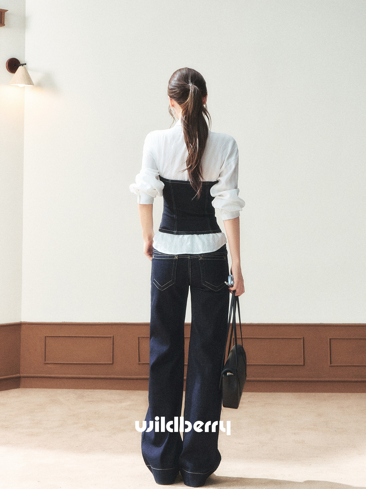 Wildberry ステッチ デニムビスチェ