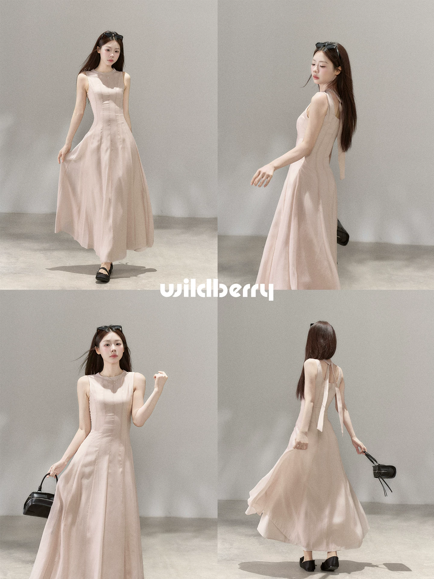Wildberry バックリボン ノースリーブワンピース