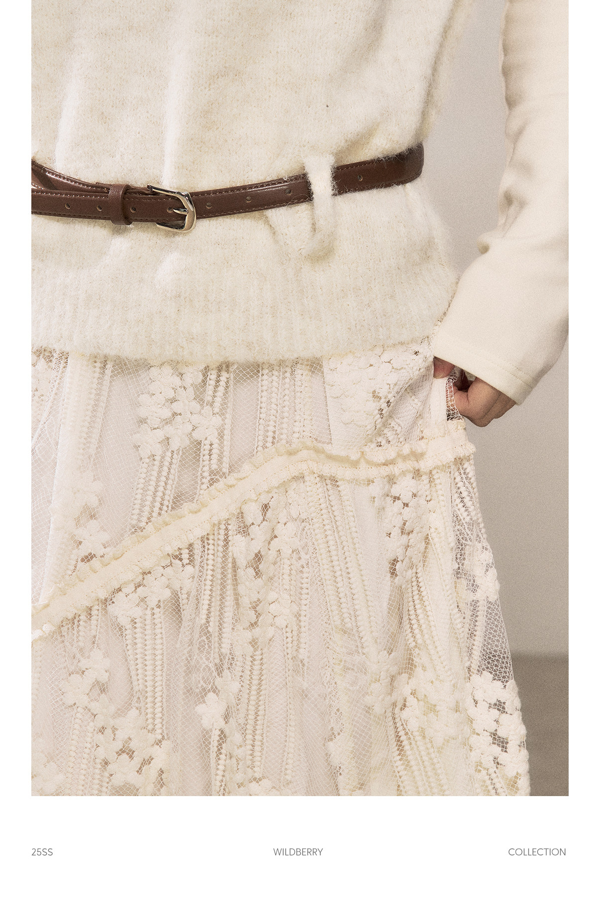 Wildberry アシンメトリーレース ロングスカート