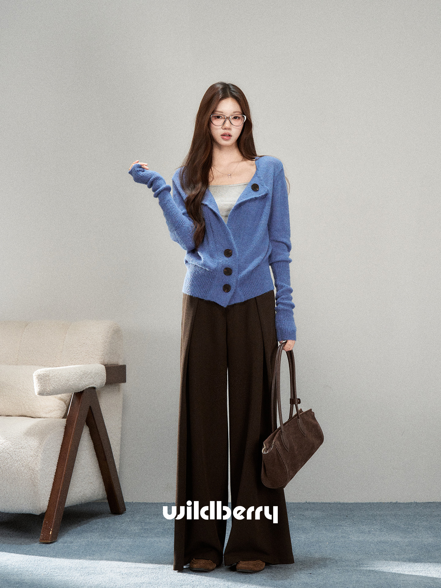 Wildberry センタープレス ワイドスラックス