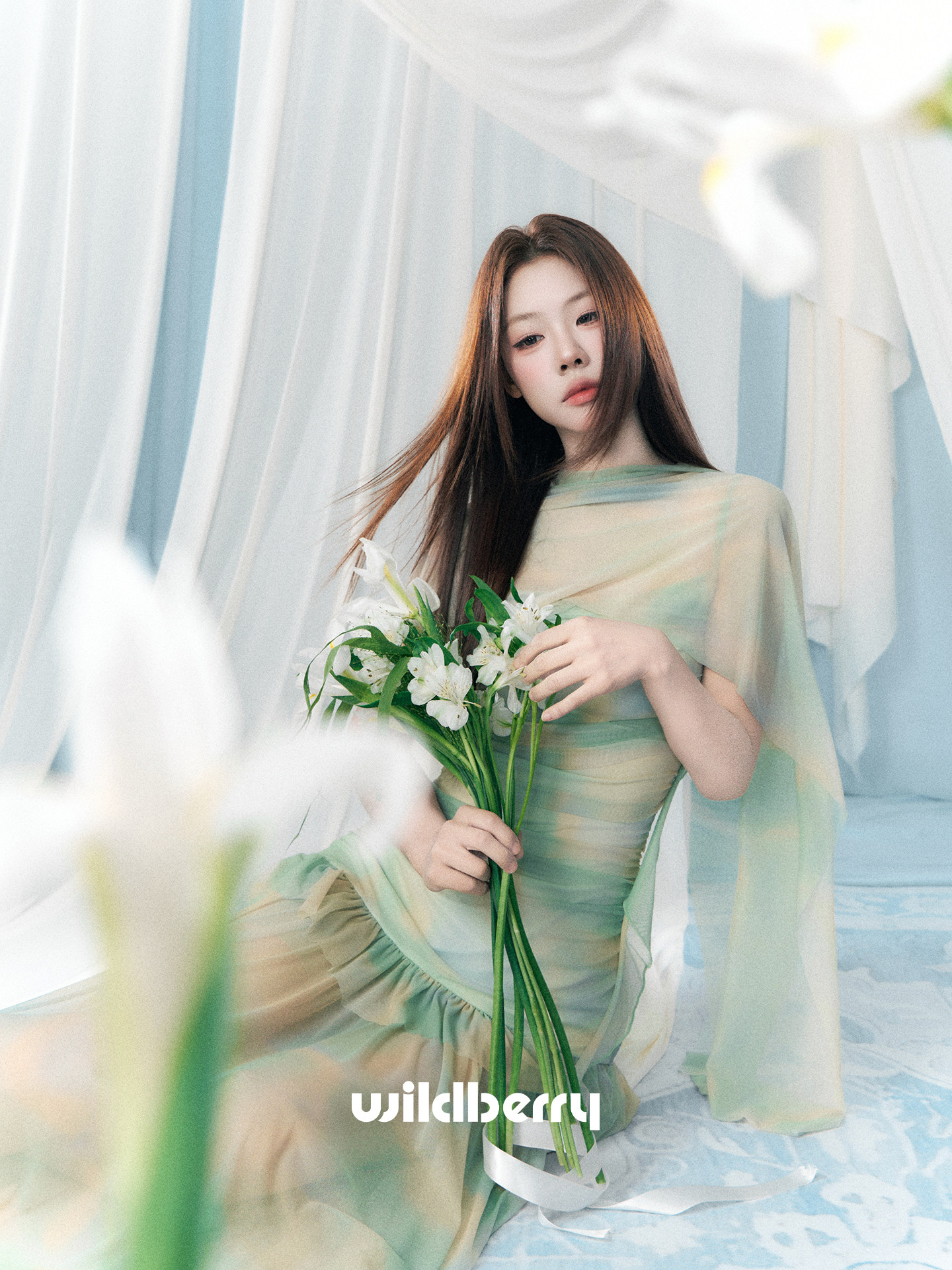Wildberry グラデーション チュールキャミワンピース