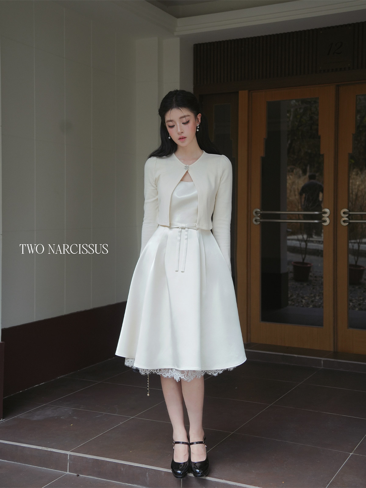 Two Narcissus ショート丈 ニットカーディガン