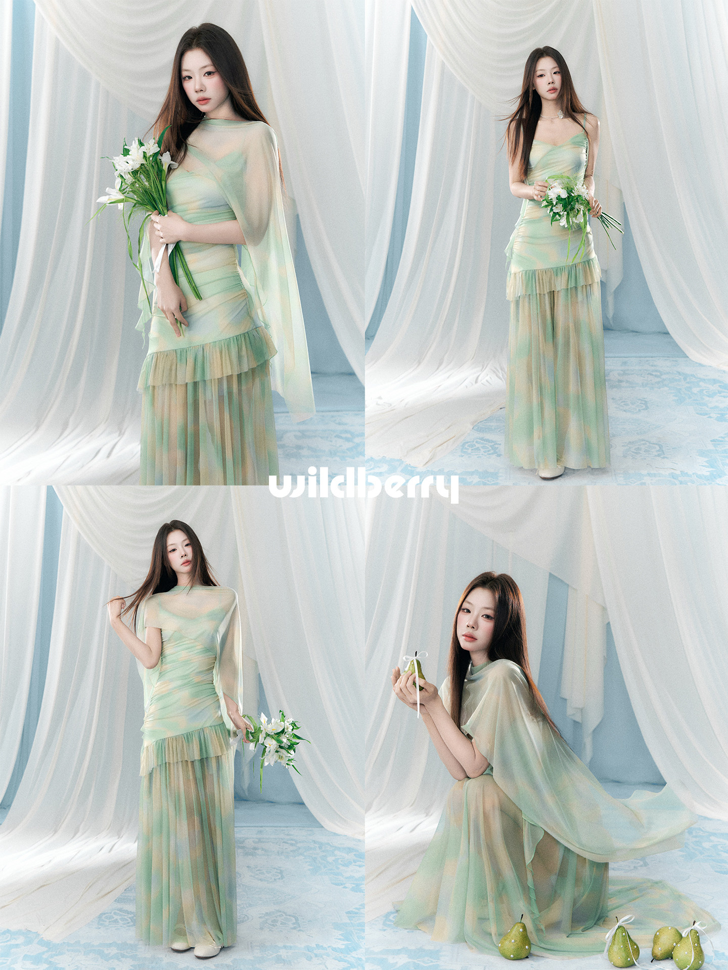 Wildberry グラデーション チュールキャミワンピース