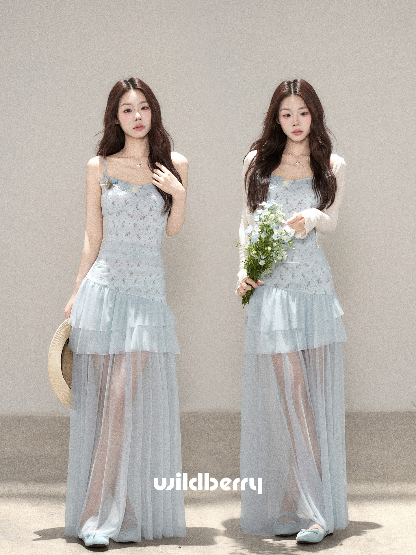 Wildberry チュール切り替え キャミワンピース・トップス
