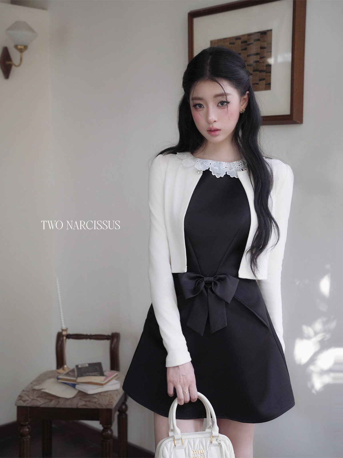 Two Narcissus ショート丈 ニットカーディガン