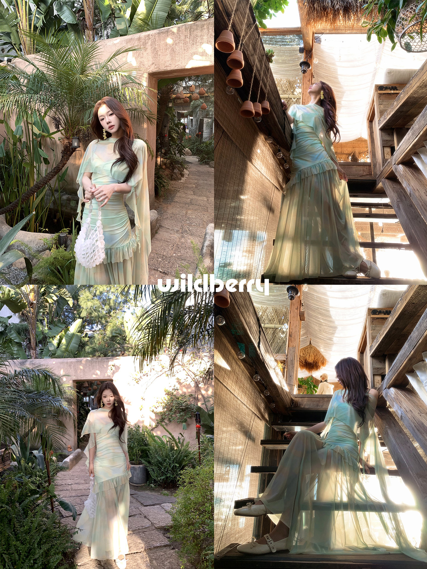 Wildberry グラデーション チュールキャミワンピース
