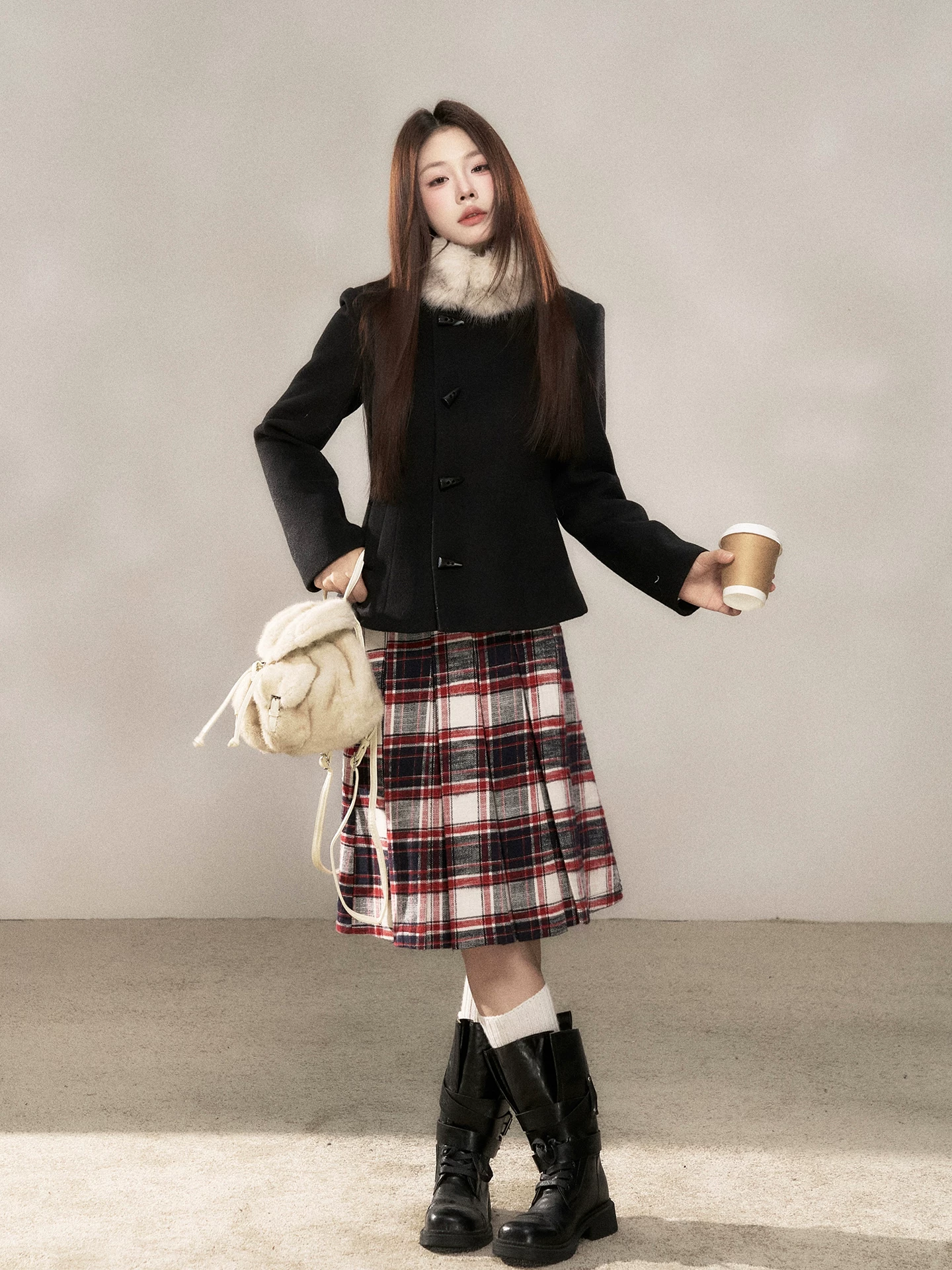 Wildberry Aライン プリーツミディスカート
