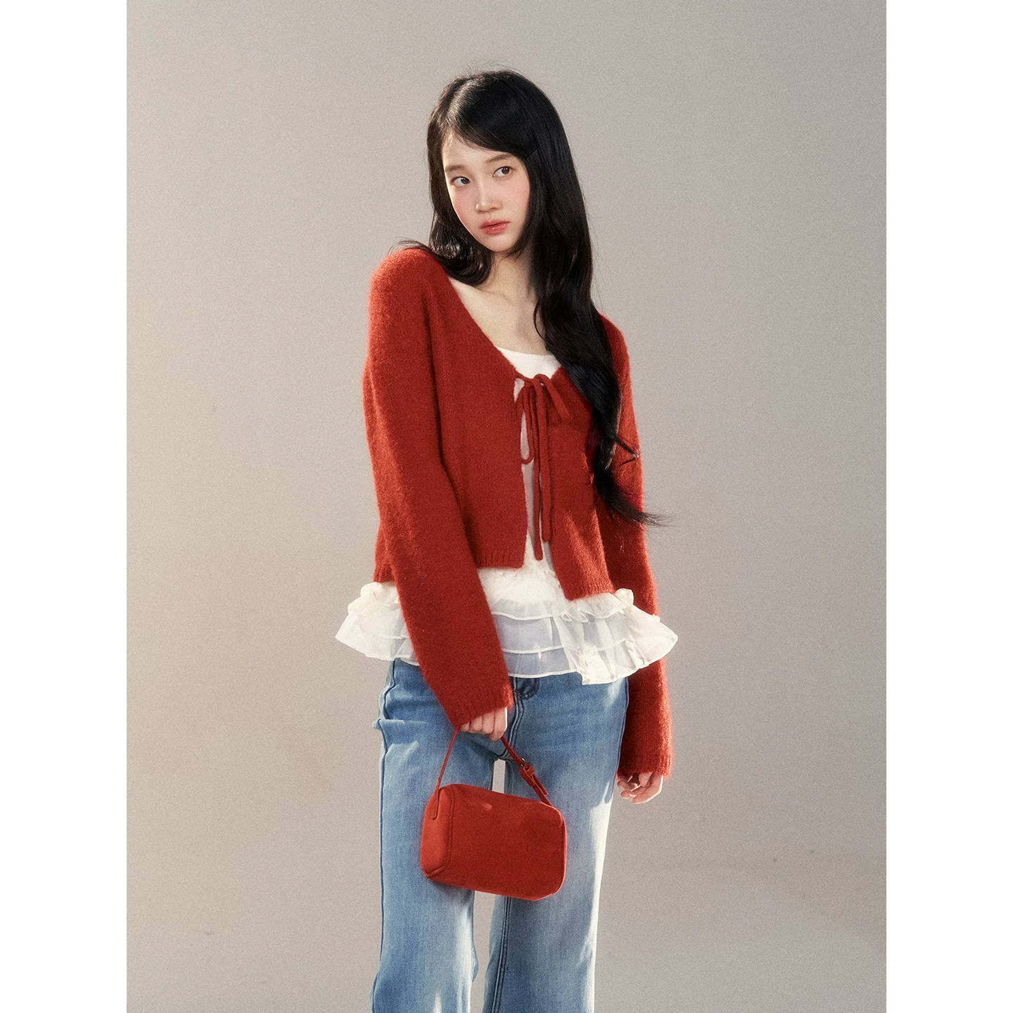 Wildberry レッド ゆったりニット