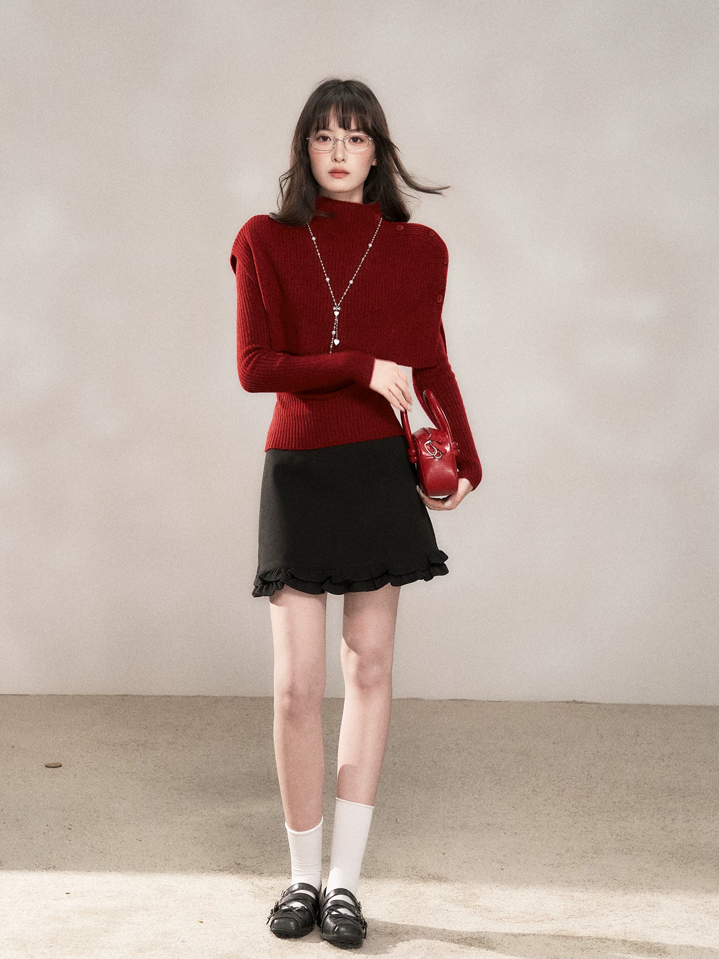 Wildberry フリル付き Aラインミニスカート