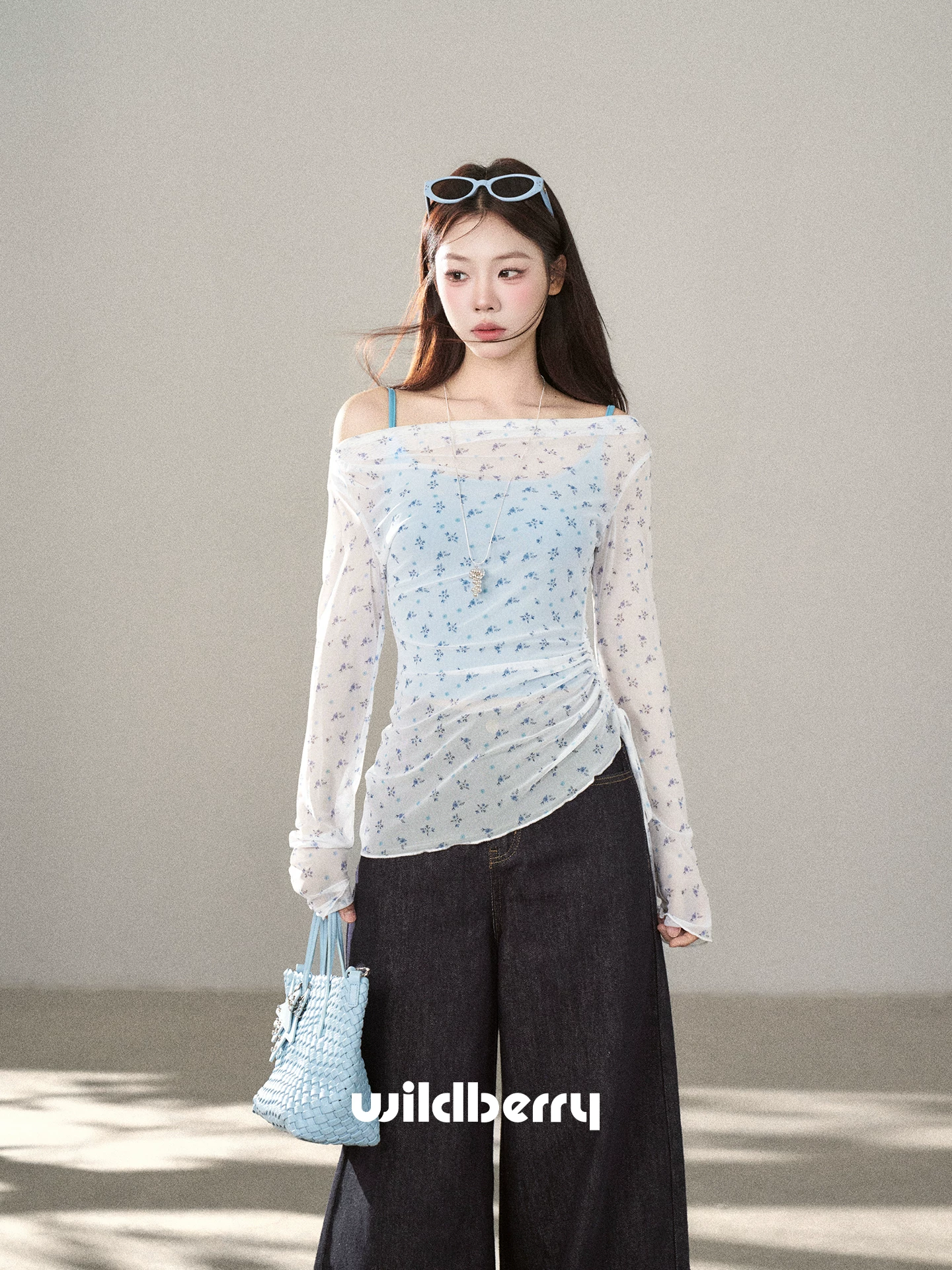 Wildberry 小花柄 長袖羽織りTシャツ