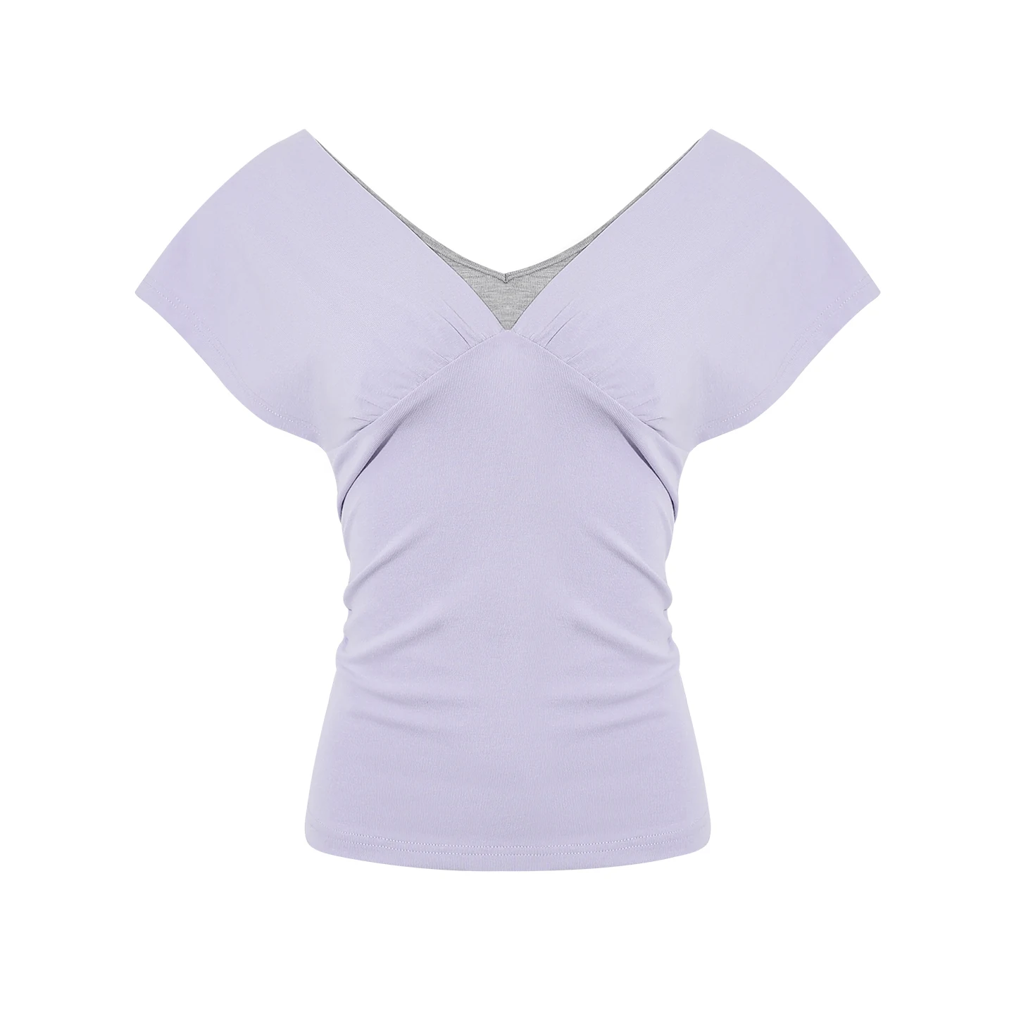 Wildberry Vネック デザイン半袖Tシャツ