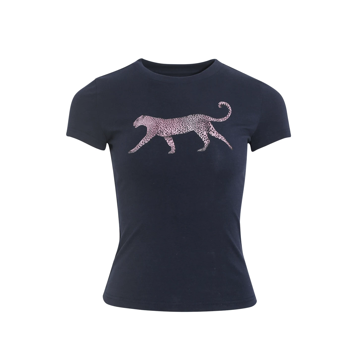 Wildberry ネイビー プリント半袖Tシャツ