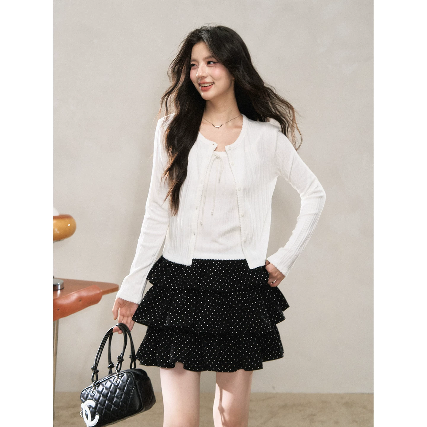 Wildberry ドット柄 ティアードスカート