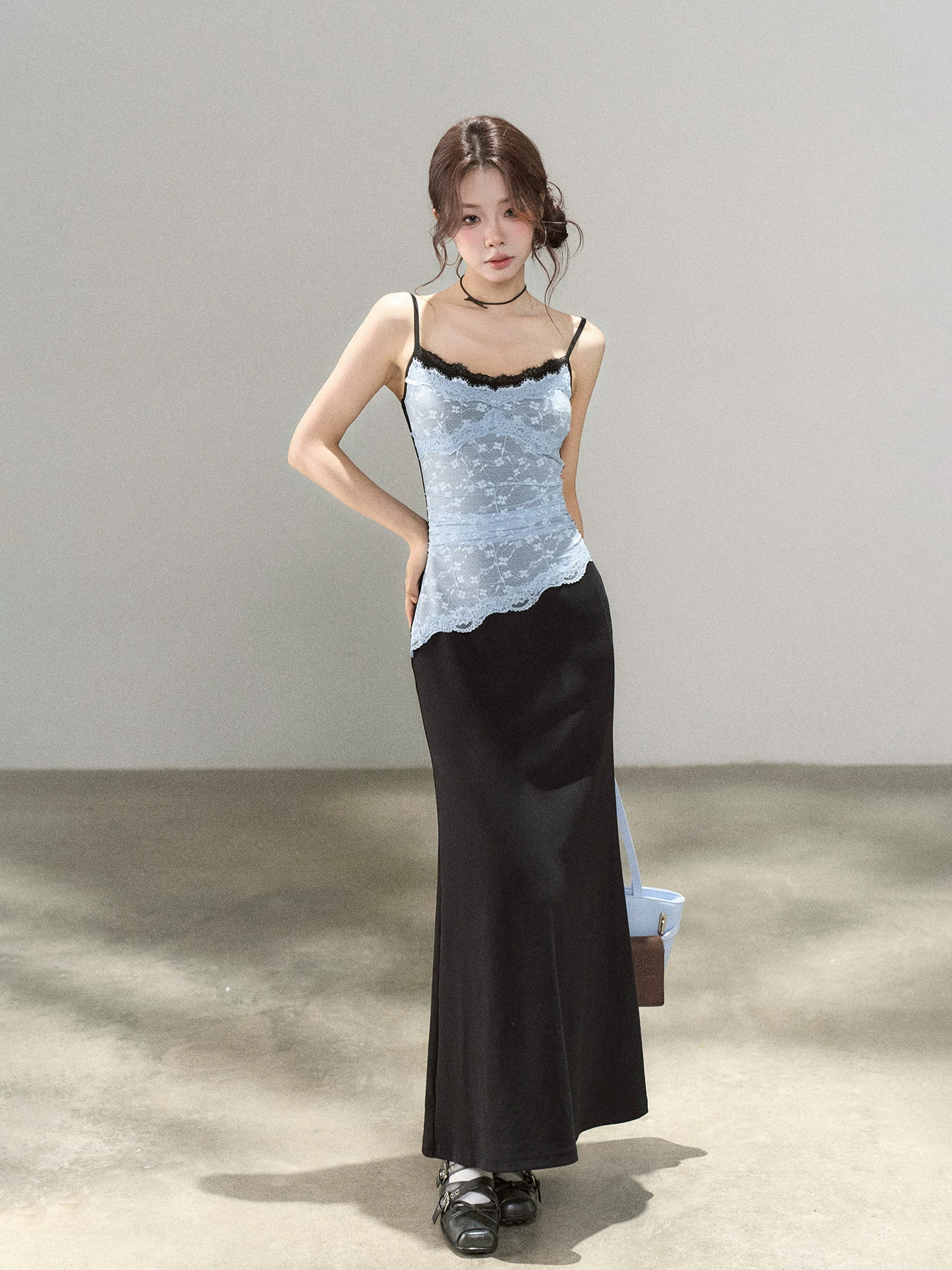 Wildberry レイヤード風 配色ニットキャミワンピース