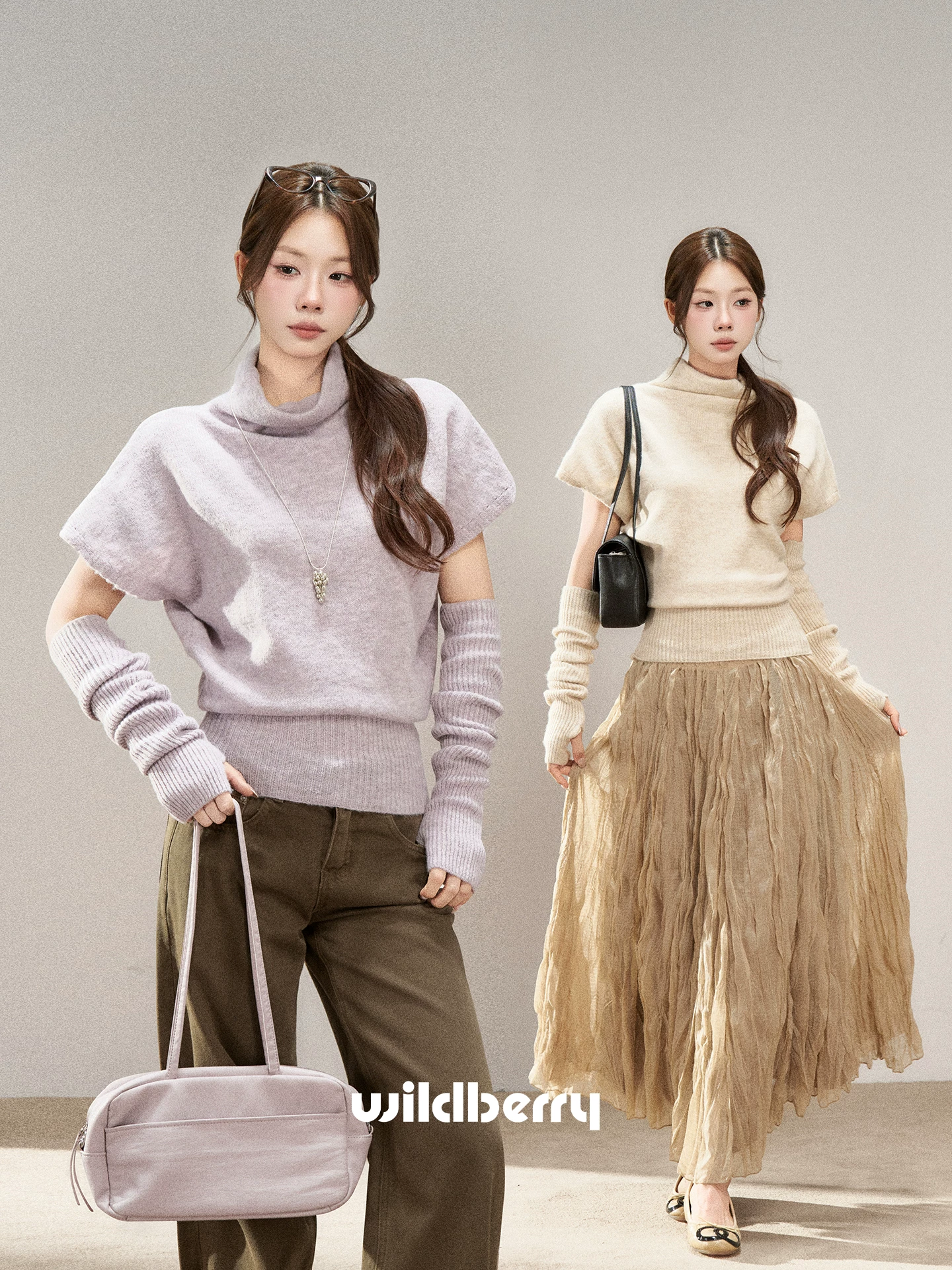 Wildberry ハーフハイネック 長袖ニット