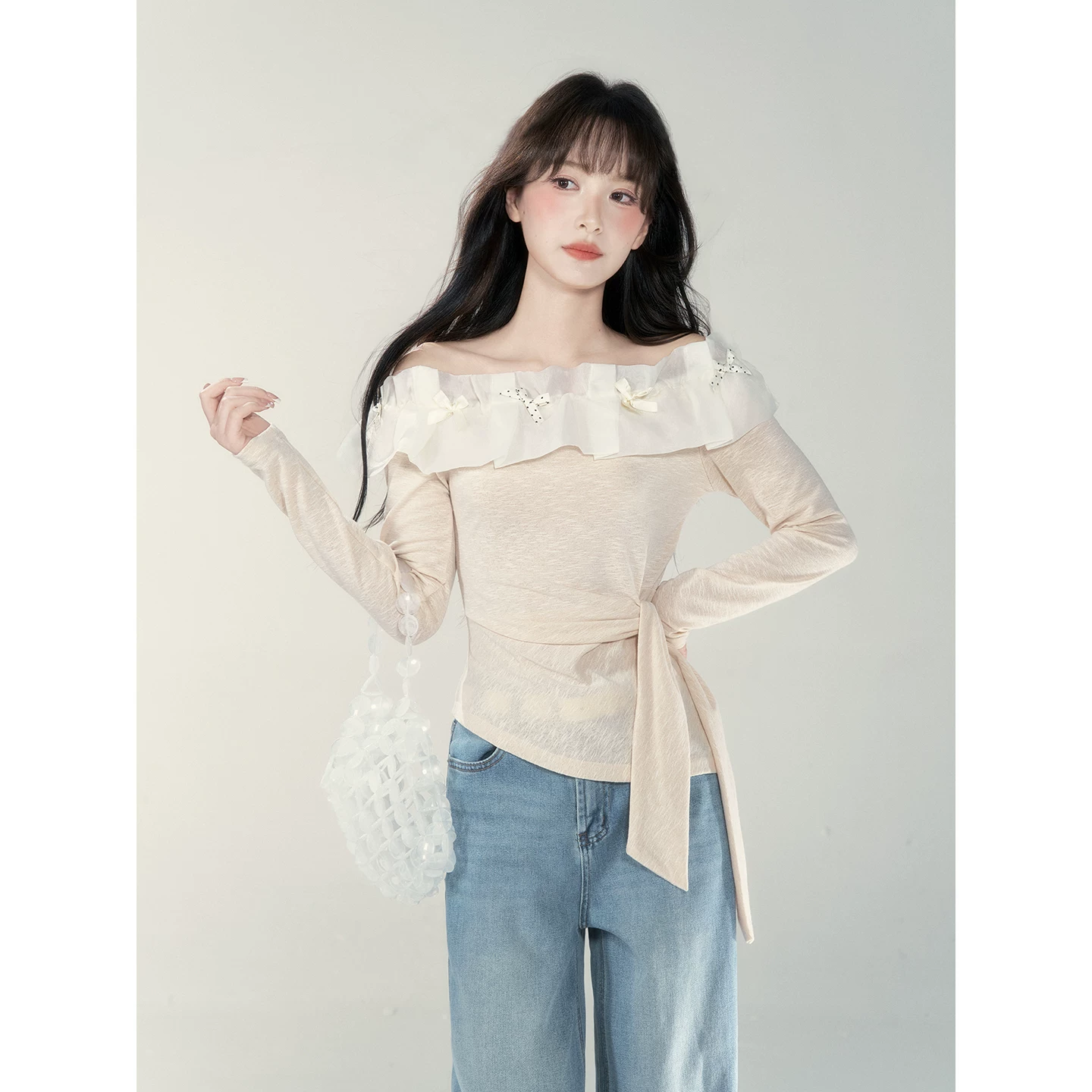 Wildberry オフショルダー 長袖Tシャツ