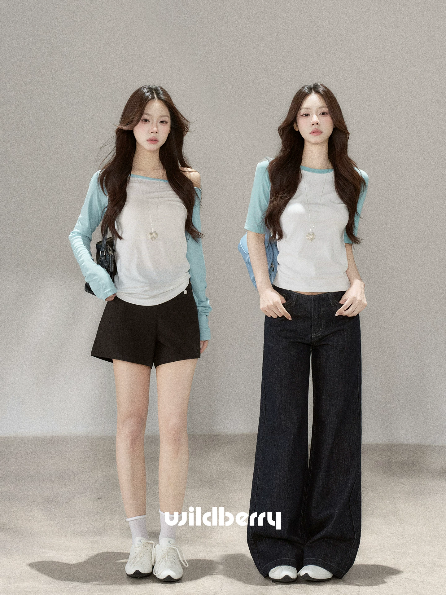 Wildberry 配色 半袖Tシャツ