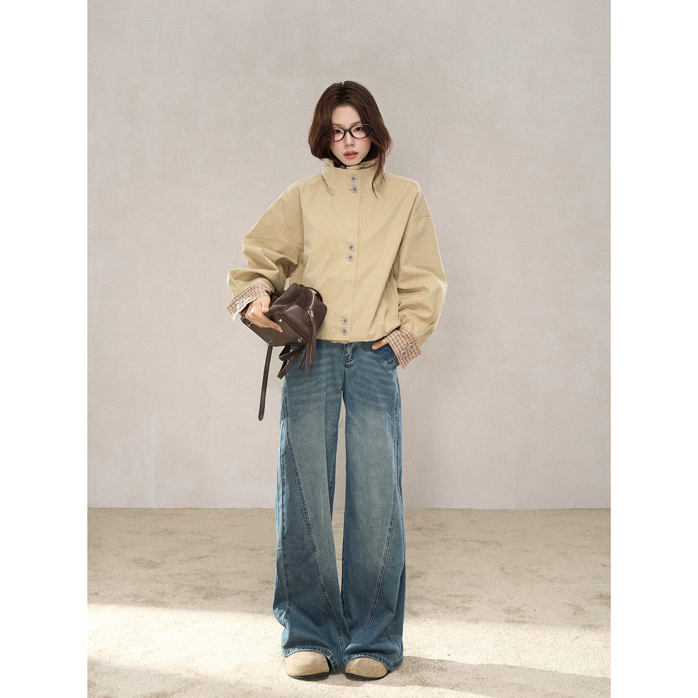 Wildberry 配色切り替え ショートジャケット