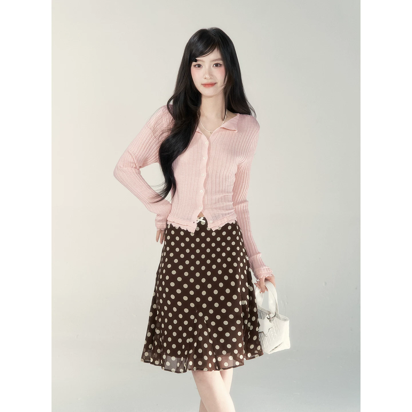Wildberry ピンク フィットニットトップス