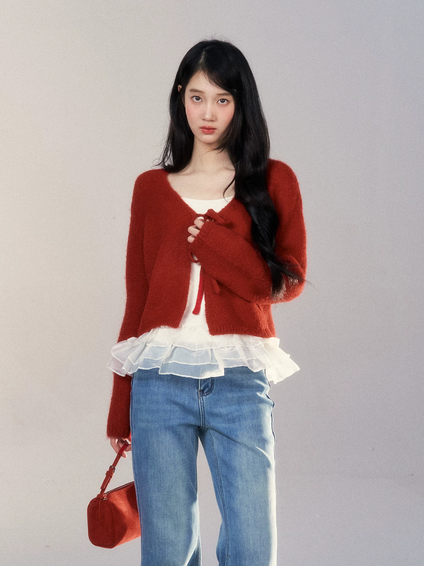 Wildberry レッド ゆったりニット