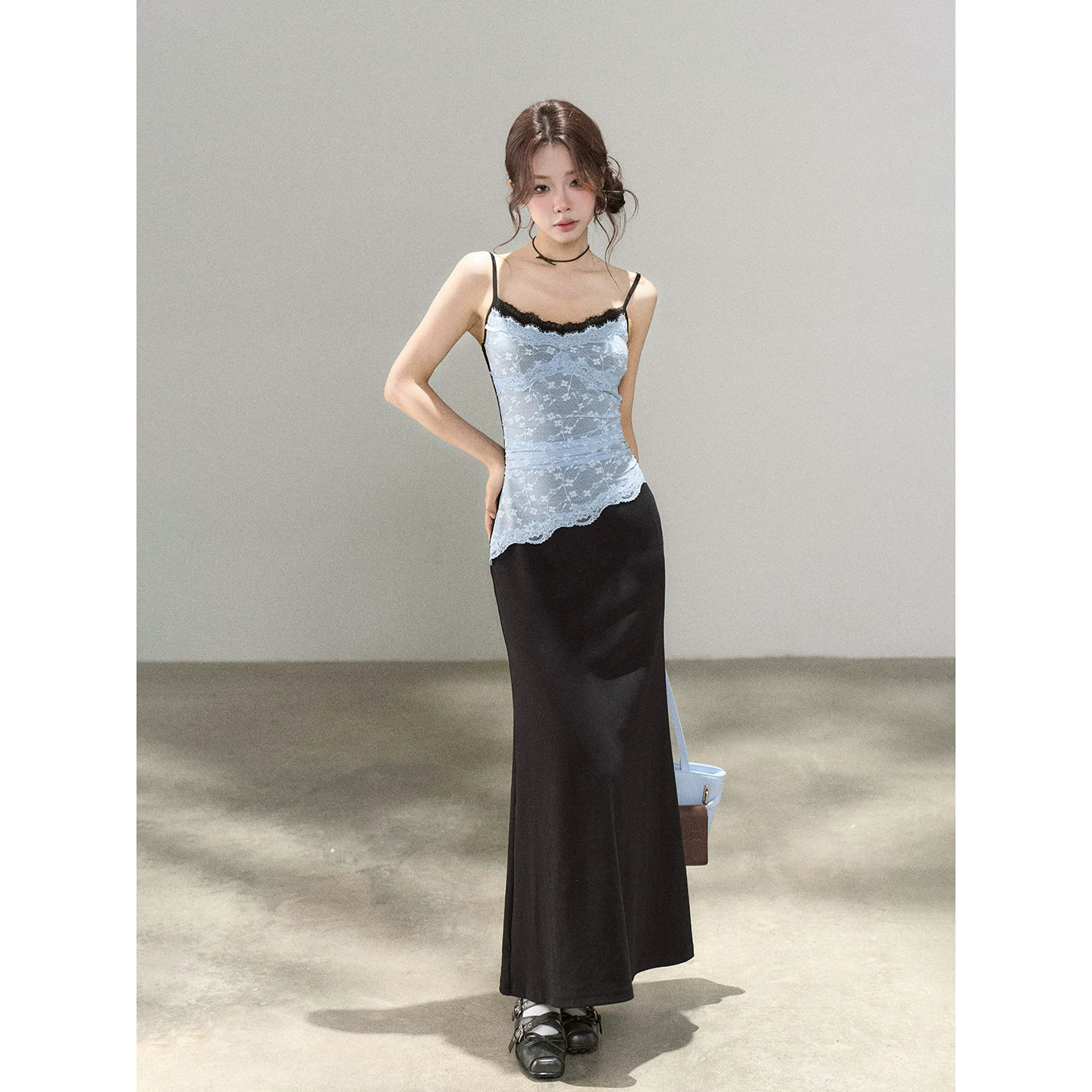Wildberry レイヤード風 配色ニットキャミワンピース