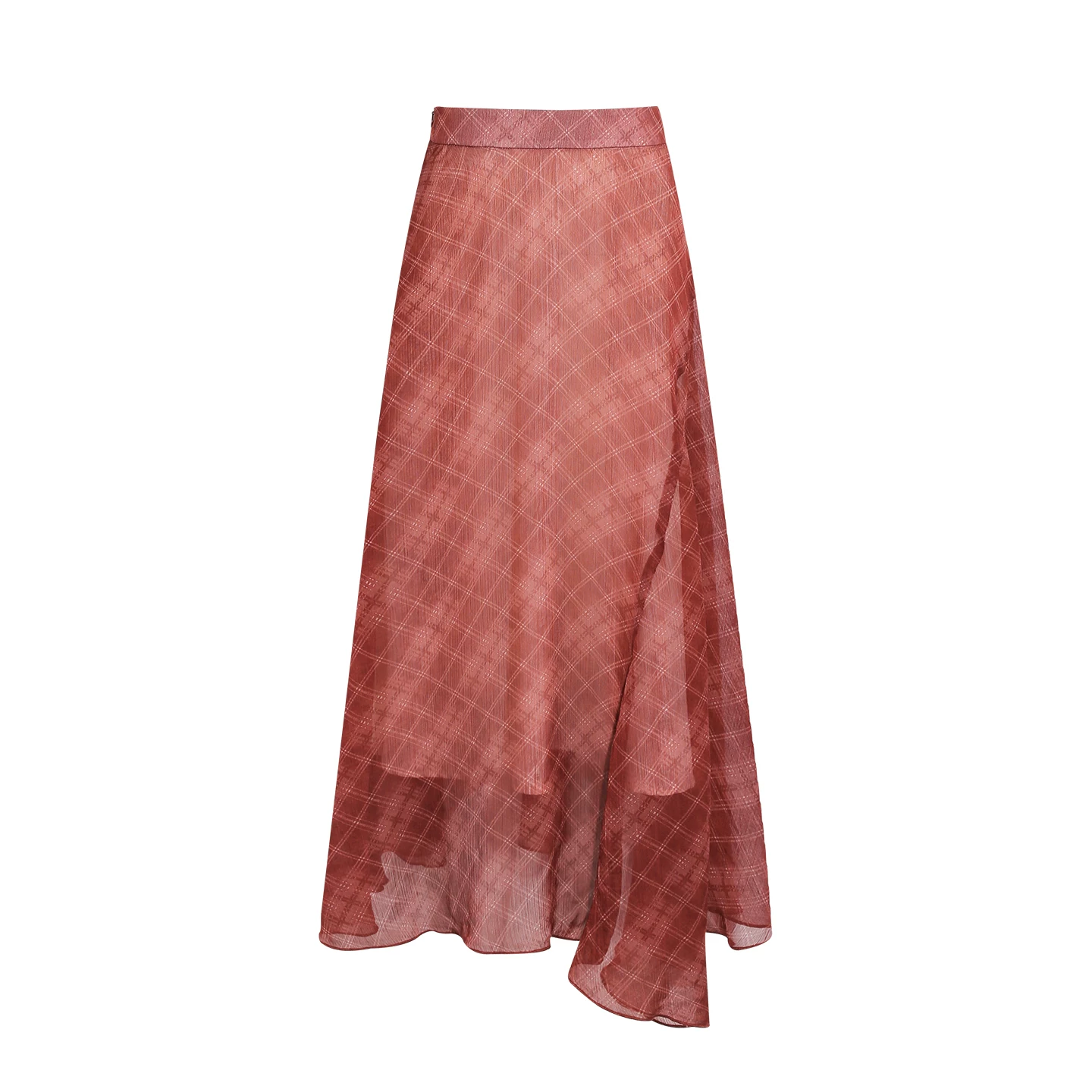 Wildberry レッドチェック Aラインロングスカート