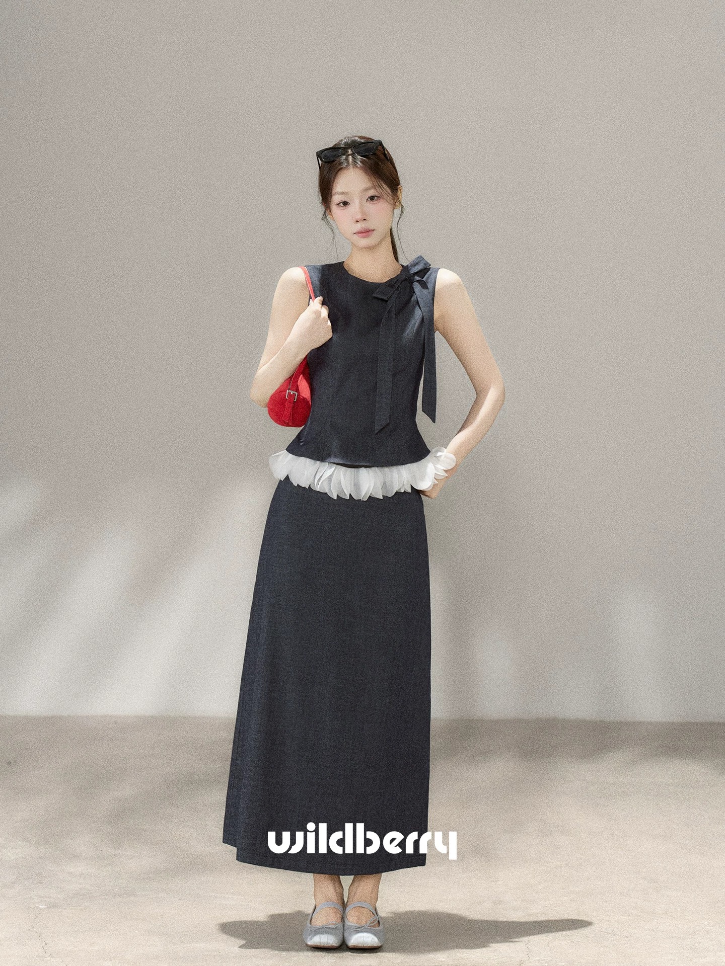 Wildberry 切り替えシャツ＆Aラインスカート
